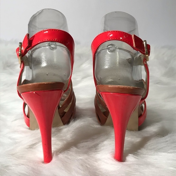 Guess Summer Love Heels Brown and Coral Heels - Picture 4 of 13